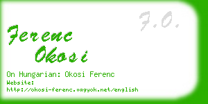 ferenc okosi business card